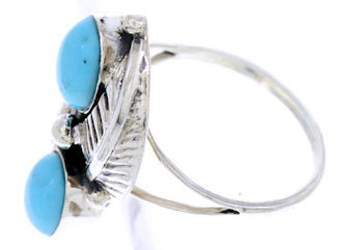 Southwest Turquoise Sterling Silver Jewelry Ring Size 4-3/4 AW72033